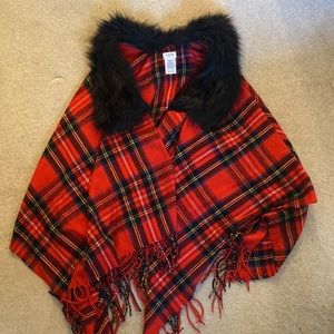 J Crew faux fur cape scarf